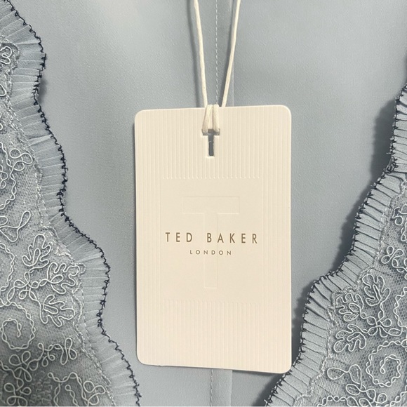 Ted Baker  Laurez Lace Trim Midi Woven Slip Dress. US size 4. - Picture 7 of 11